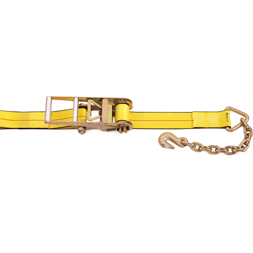 Ratchet Straps, Chain Anchor, 3" W x 30' L, 5400 lbs. (2450 kg) Working Load Limit Solutions industrielles ALPHA