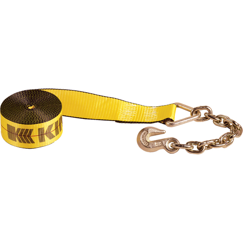 Winch Straps, Chain Anchor, 3" W x 30' L, 5400 lbs. (2450 kg) Working Load Limit Solutions industrielles ALPHA