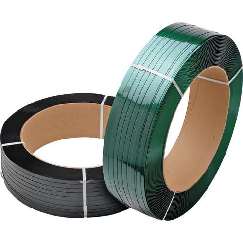 Feuillard vert, Polyester, 5/8" la x 3800' lo, Vert, Calibre Manuel Solutions industrielles ALPHA