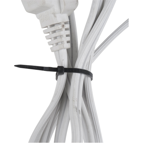 Attaches de c&acirc;bles, Longueur 4", R&eacute;sistance &agrave; la traction 18 lb, Noir Solutions industrielles ALPHA