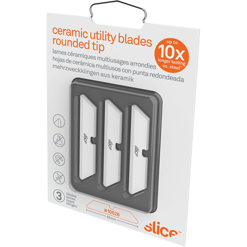 Slice Rounded Tip Replacement Blades for Ceramic Utility Knife, Single Style Solutions industrielles ALPHA