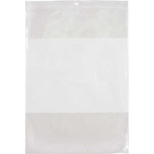Sacs en poly avec espace inscriptible blanc, Refermable, 12" x 9", 2 mils Solutions industrielles ALPHA