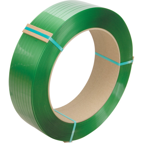 Feuillard, Polyester, 5/8" la x 3500' lo, Vert, Calibre Manuel Solutions industrielles ALPHA