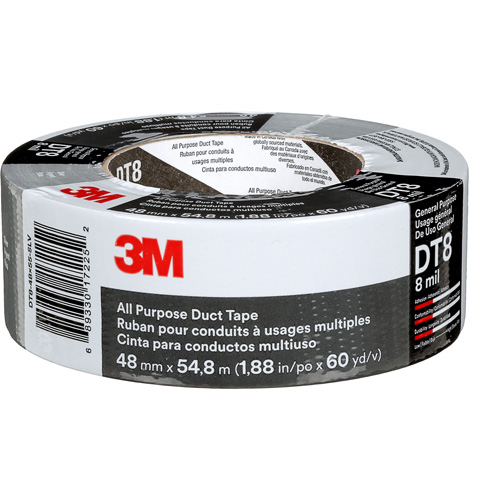 Ruban adh&eacute;sif tout usage DT8, 8 mils, Argent, 48 mm (2") x 55 m (180') Solutions industrielles ALPHA