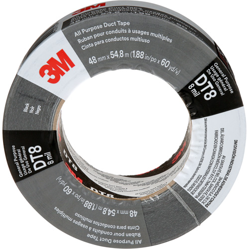 Ruban adh&eacute;sif tout usage DT8, 8 mils, Noir, 48 mm (2") x 55 m (180') Solutions industrielles ALPHA