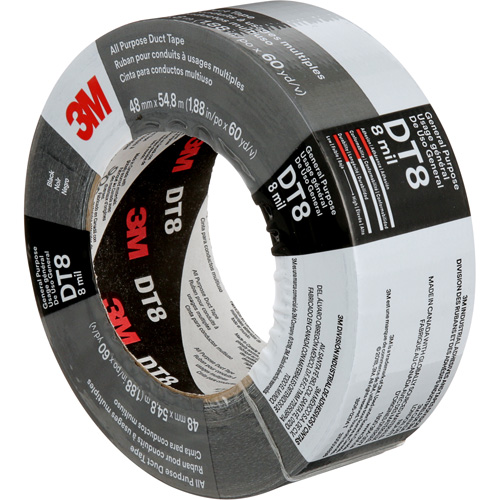 Ruban adh&eacute;sif tout usage DT8, 8 mils, Noir, 48 mm (2") x 55 m (180') Solutions industrielles ALPHA