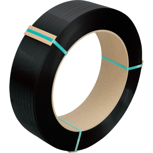 Feuillard, Polyester, 1/2" la x 5800' lo, Noir, Calibre Manuel Solutions industrielles ALPHA