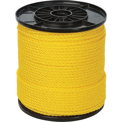 1/4" Yellow Twisted 3-Strand Rope, Polypropylene, 550' Solutions industrielles ALPHA