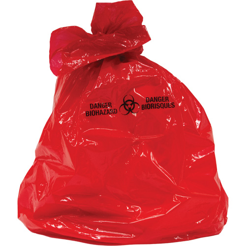 Sacs &agrave; d&eacute;chets, Biorisque, 38" lo x 30" la, 2 mils Solutions industrielles ALPHA