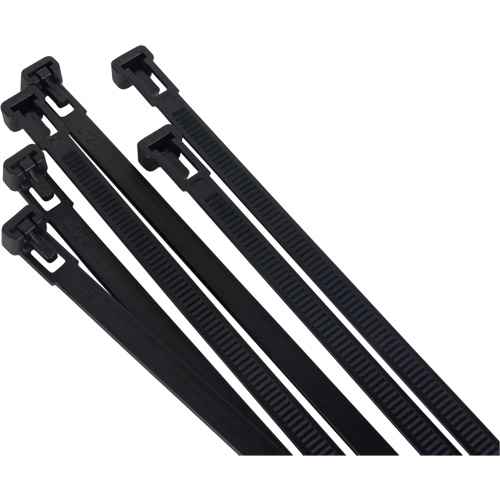 Re-Usable Cable Tie, 14" Long, 50 lbs. Tensile Strength, Black Solutions industrielles ALPHA