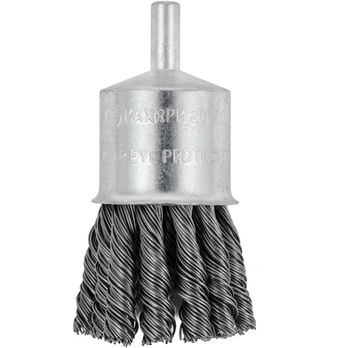 Shaft Mounted Knot Twisted End Brush, 1-1/8" Dia. x 1/4" Arbor Solutions industrielles ALPHA