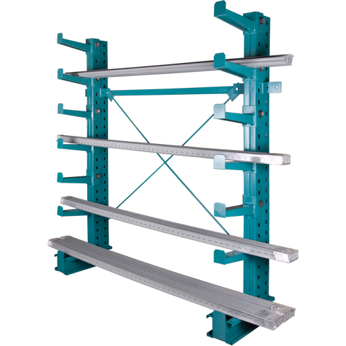 Cantilever Bar-Stock Racking - Light-Duty, Single Sided, 12" Arm, 75" H Solutions industrielles ALPHA