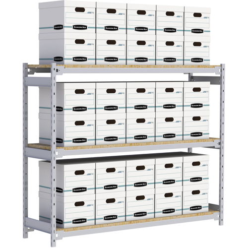 &eacute;tag&egrave;re-classeur de grande largeur, Acier, 3 Tablettes, 72" la x 18" p x 60" h Solutions industrielles ALPHA