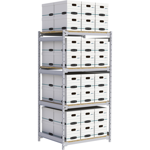 &eacute;tag&egrave;re-classeur de grande largeur, Acier, 4 Tablettes, 42" la x 32" p x 84" h Solutions industrielles ALPHA