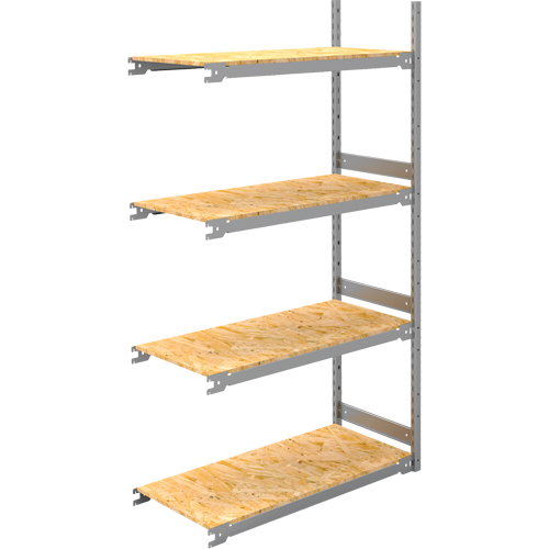 Wide Span Record Storage Shelving, Steel, 4 Shelves, 42" W x 18" D x 84" H, Add-On Kit Solutions industrielles ALPHA