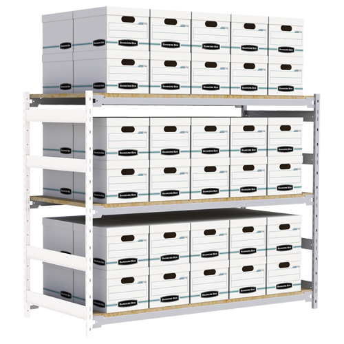Wide Span Record Storage Shelving, Steel, 3 Shelves, 72" W x 32" D x 60" H, Add-On Kit Solutions industrielles ALPHA