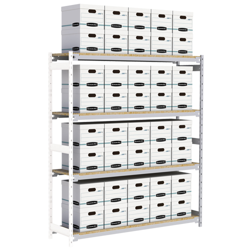 &eacute;tag&egrave;re-classeur de grande largeur, Acier, 4 Tablettes, 72" la x 18" p x 84" h, Ensemble Ajout Solutions industrielles ALPHA