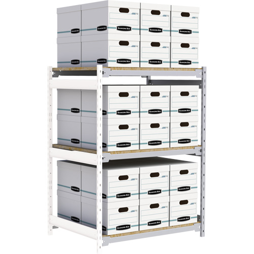 &eacute;tag&egrave;re-classeur de grande largeur, Acier, 3 Tablettes, 42" la x 32" p x 60" h, Ensemble Ajout Solutions industrielles ALPHA
