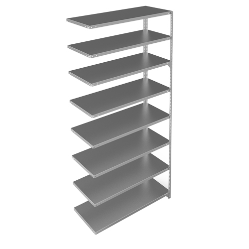 &eacute;l&eacute;ment de rayonnage, Acier galvanis&eacute;, Montant &agrave; fente, Capacit&eacute; 275 lb, 48" la x 96" h x 18" p Solutions industrielles ALPHA