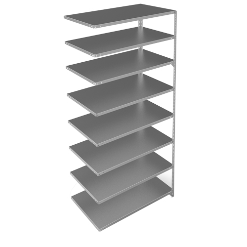 &eacute;l&eacute;ment de rayonnage, Acier galvanis&eacute;, Montant &agrave; fente, Capacit&eacute; 275 lb, 48" la x 96" h x 24" p Solutions industrielles ALPHA