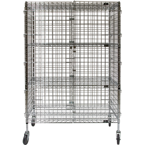 Chariot de s&eacute;curit&eacute;, Chrom&eacute;, 48" x 69" x 24", Capacit&eacute; 500 lb Solutions industrielles ALPHA