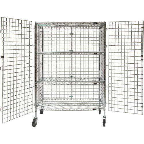 Chariot de s&eacute;curit&eacute;, Chrom&eacute;, 48" x 69" x 24", Capacit&eacute; 500 lb Solutions industrielles ALPHA