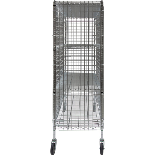 Chariot de s&eacute;curit&eacute;, Chrom&eacute;, 60" x 69" x 24", Capacit&eacute; 500 lb Solutions industrielles ALPHA