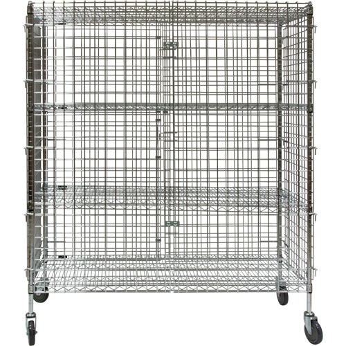 Chariot de s&eacute;curit&eacute;, Chrom&eacute;, 60" x 69" x 24", Capacit&eacute; 500 lb Solutions industrielles ALPHA