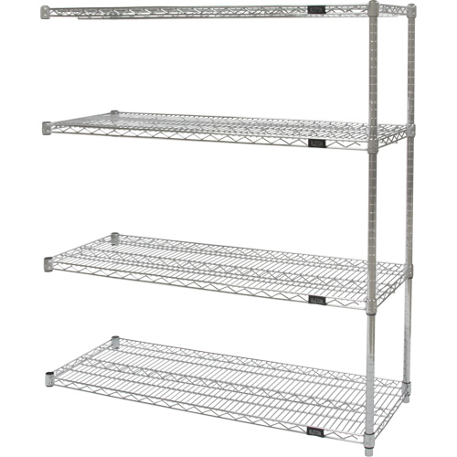 &eacute;tag&egrave;res robustes en treillis chromat&eacute;, Ensemble Ajout, Tiers 4, 36" la x 54" h x 24" p Solutions industrielles ALPHA