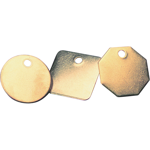 &eacute;tiquettes vierges, Laiton, 1,25" dia. Solutions industrielles ALPHA