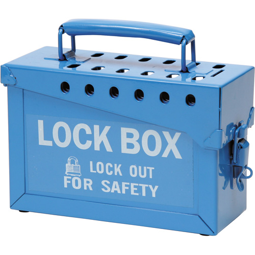 Portable Metal Lock Box, Blue Solutions industrielles ALPHA