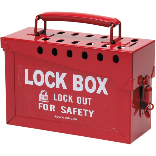 Portable Metal Lock Box, Red Solutions industrielles ALPHA