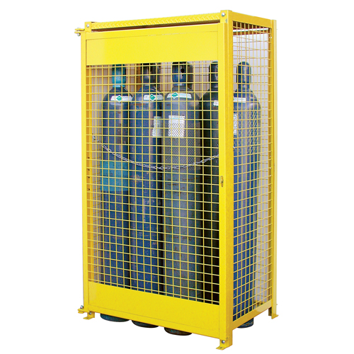 Gas Cylinder Cabinets, 10 Cylinder Capacity, 44" W x 30" D x 74" H, Yellow Solutions industrielles ALPHA