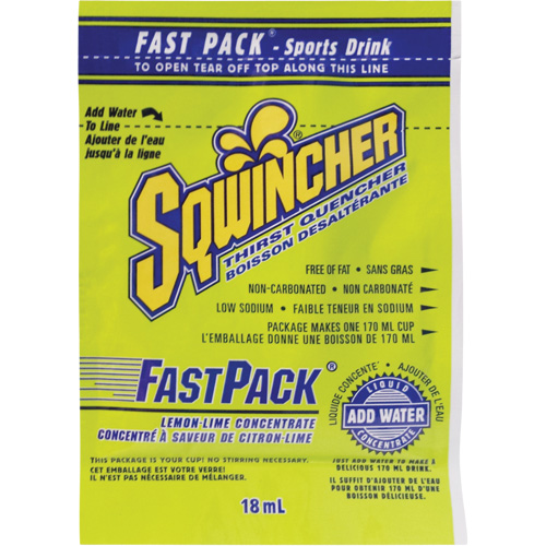 Sqwincher&reg; Boisson de r&eacute;hydratation Fast Pack, Emballage-portion, Citron-lime Solutions industrielles ALPHA