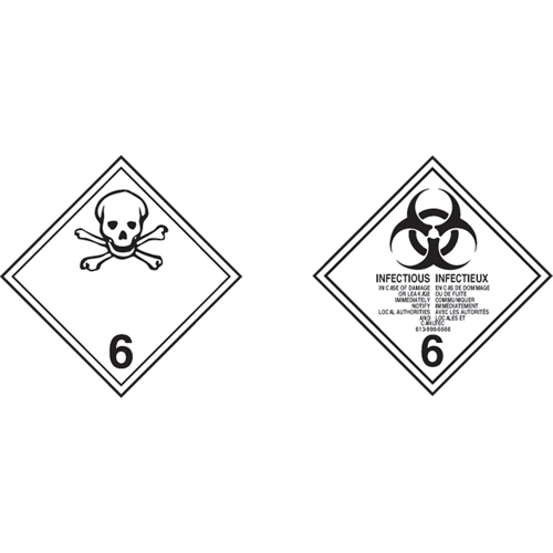 &eacute;tiquettes d'exp&eacute;dition TMD, Classe 6,1, Substances toxiques, Papier Solutions industrielles ALPHA