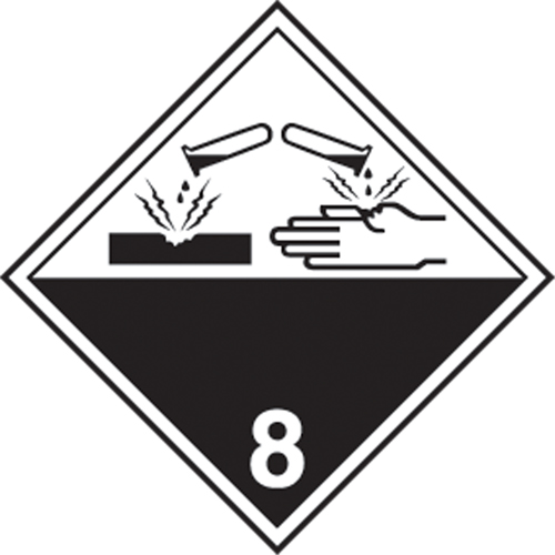 &eacute;tiquettes d'exp&eacute;dition TMD, Classe 8, Corrosifs, Papier Solutions industrielles ALPHA