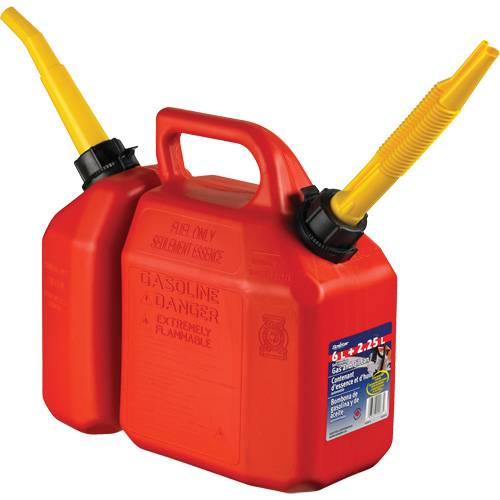 Combo jerrican essence/huile, 2,17 gal. US/8,25 L, Rouge, Conformes aux normes CSA/ULC Solutions industrielles ALPHA
