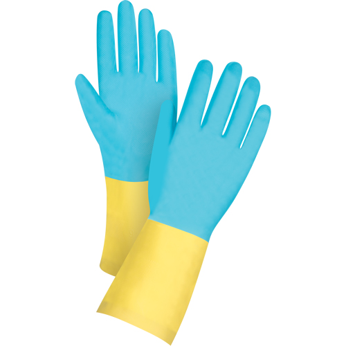 Premium Dipped Chemical-Resistant Gloves, Size Medium/8, 12" L, Neoprene/Rubber Latex, Cotton/Flock-Lined Inner Lining, 20-mil Solutions industrielles ALPHA