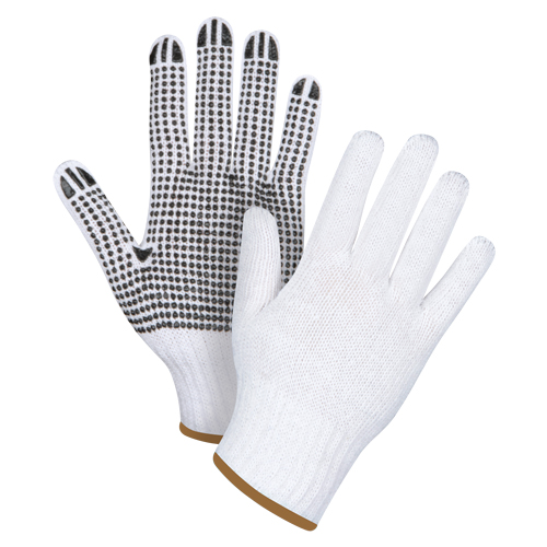 Dotted String Knit Gloves, Poly/Cotton, Single Sided, 7 Gauge, Large Solutions industrielles ALPHA