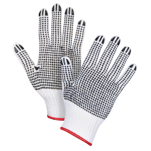 Double-Sided Dotted String Knit Gloves, Poly/Cotton, Double Sided, 7 Gauge, Small Solutions industrielles ALPHA