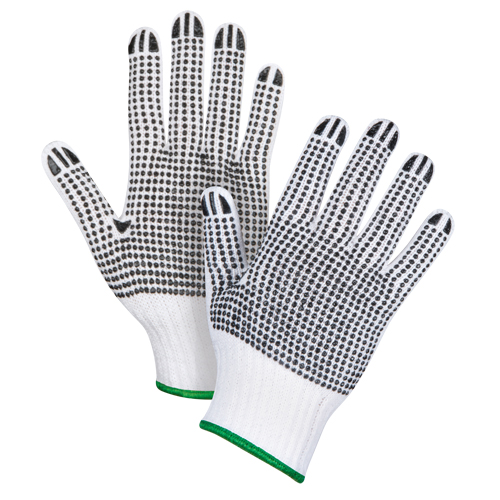 Gants tricot&eacute;s deux c&ocirc;t&eacute;s &agrave; pois, Poly/coton, Deux c&ocirc;t&eacute;s, Calibre 7, Moyen Solutions industrielles ALPHA
