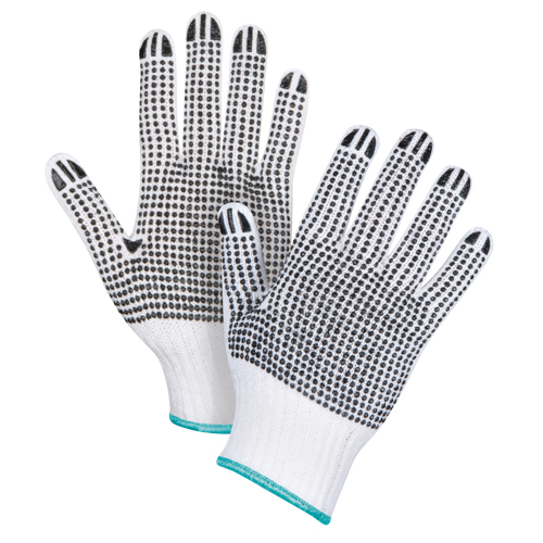 Double-Sided Dotted String Knit Gloves, Poly/Cotton, Double Sided, 7 Gauge, X-Large Solutions industrielles ALPHA