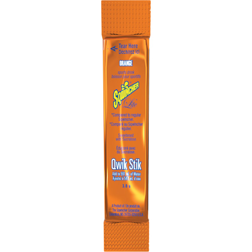 Sqwincher&reg; ZERO&reg; Qwik Stik Rehydration Drink, Powder, Orange Solutions industrielles ALPHA