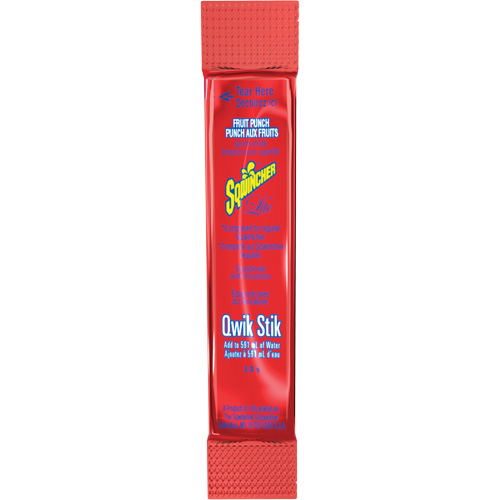 Sqwincher&reg; Boisson de r&eacute;hydratation ZERO Qwik Stik, Poudre, Punch aux fruits Solutions industrielles ALPHA