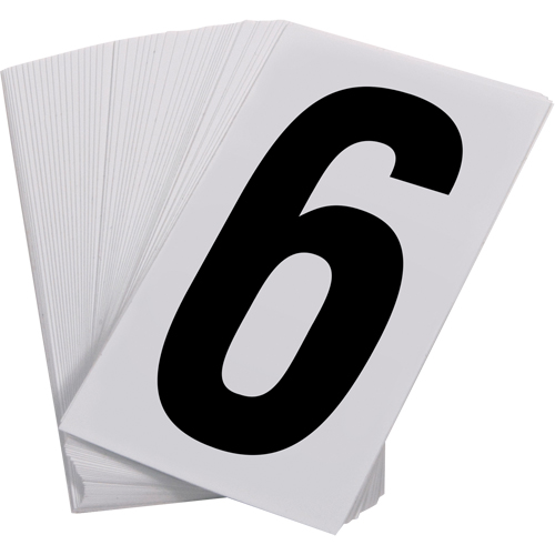Pressure Sensitive Numbering, 6, 3-1/2" H, Black on White Solutions industrielles ALPHA