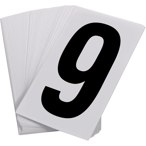 Pressure Sensitive Numbering, 9, 3-1/2" H, Black on White Solutions industrielles ALPHA