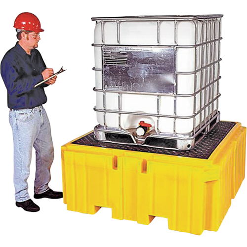 GRV Spill Pallet Plus sans drain, Capacit&eacute; de d&eacute;versement 365 gal. US, 62" x 62" x 28" Solutions industrielles ALPHA