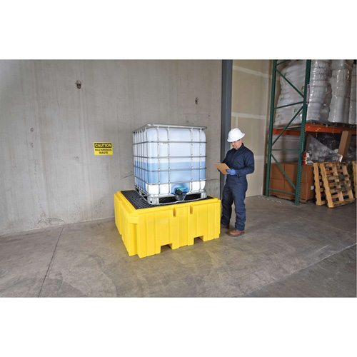 GRV Spill Pallet Plus sans drain, Capacit&eacute; de d&eacute;versement 365 gal. US, 62" x 62" x 28" Solutions industrielles ALPHA