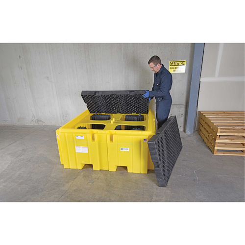 GRV Spill Pallet Plus sans drain, Capacit&eacute; de d&eacute;versement 365 gal. US, 62" x 62" x 28" Solutions industrielles ALPHA