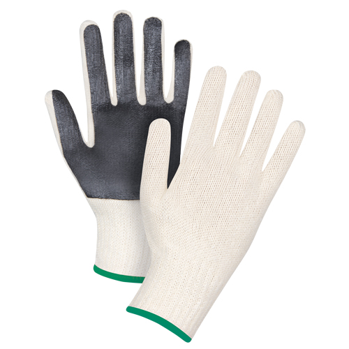 Gants en tricot &agrave; paume enduite, Poly/coton, Un c&ocirc;t&eacute;, Calibre 7, Moyen Solutions industrielles ALPHA
